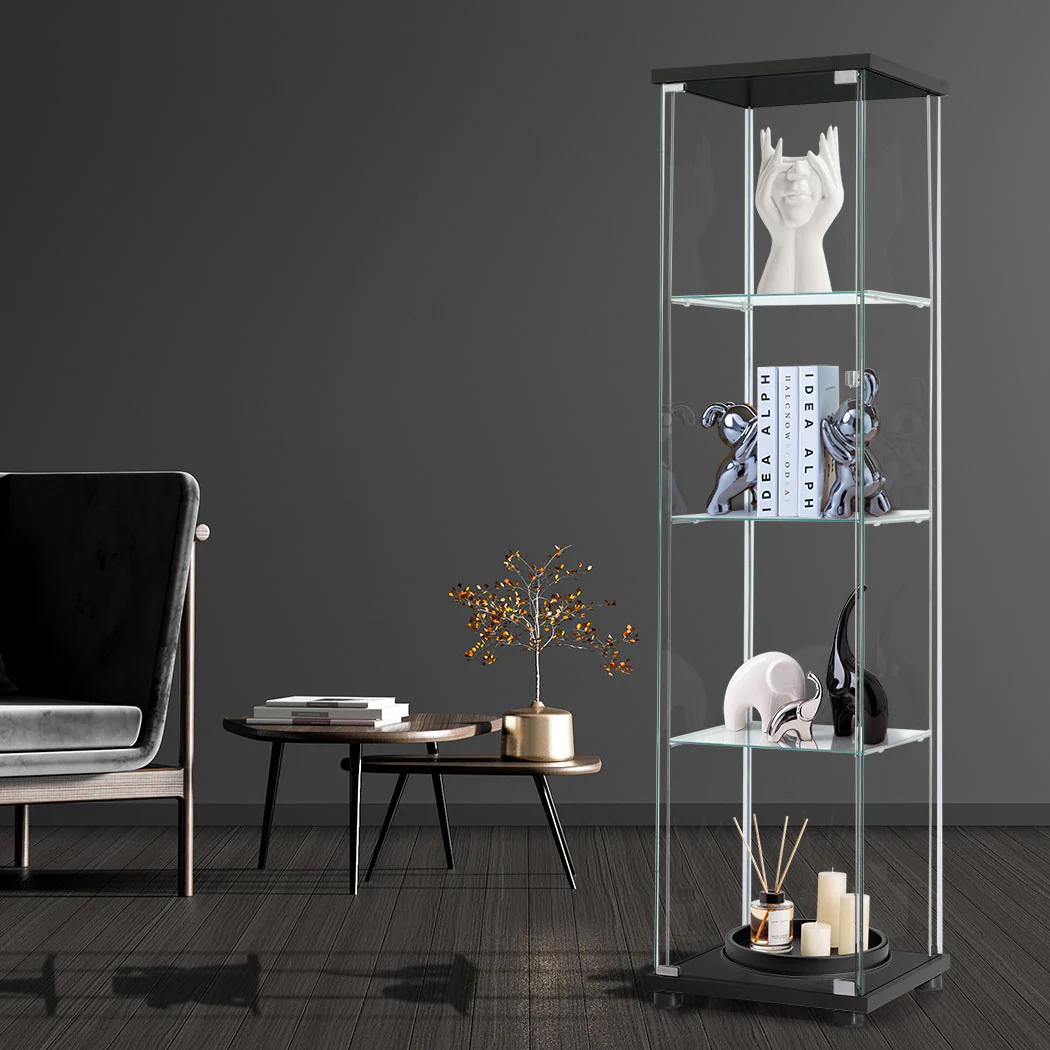 Stacked Glass Display Cabinet - Black