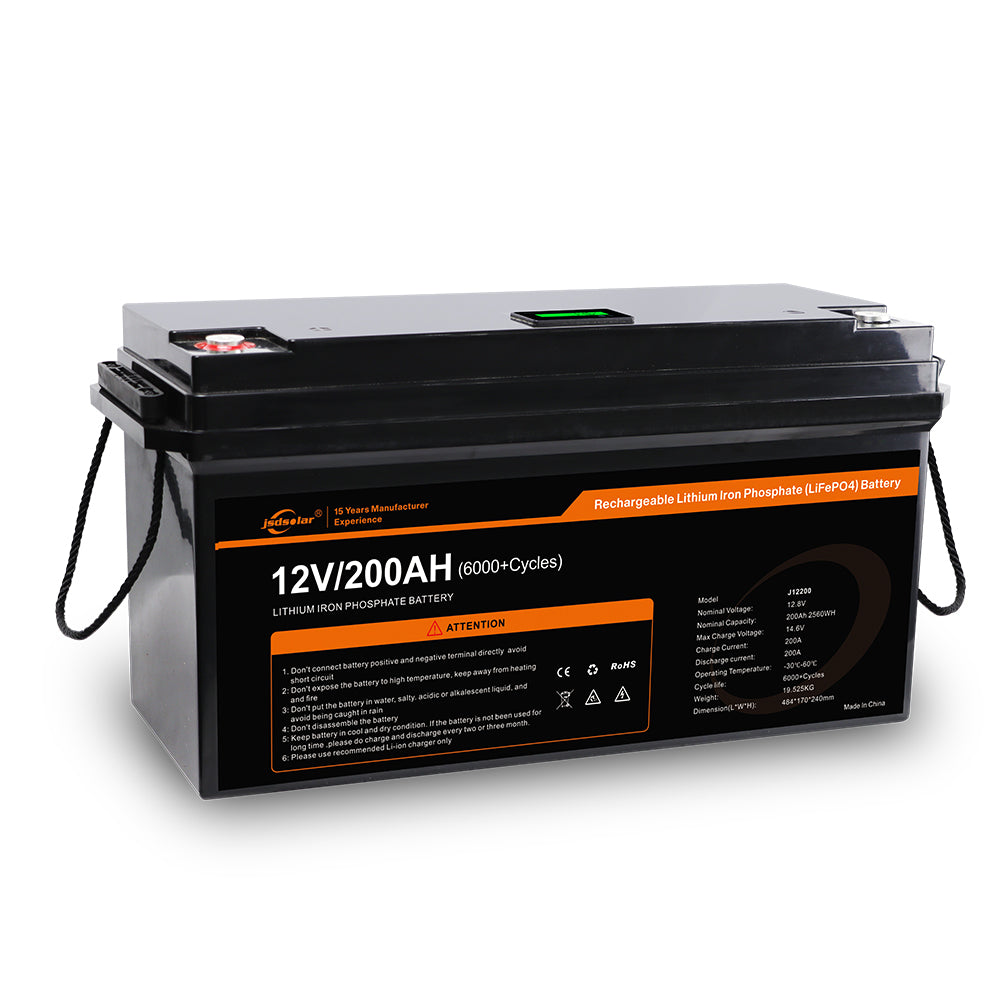 Jsdsolar LiFePO4 Battery 12V 200Ah for Solar System