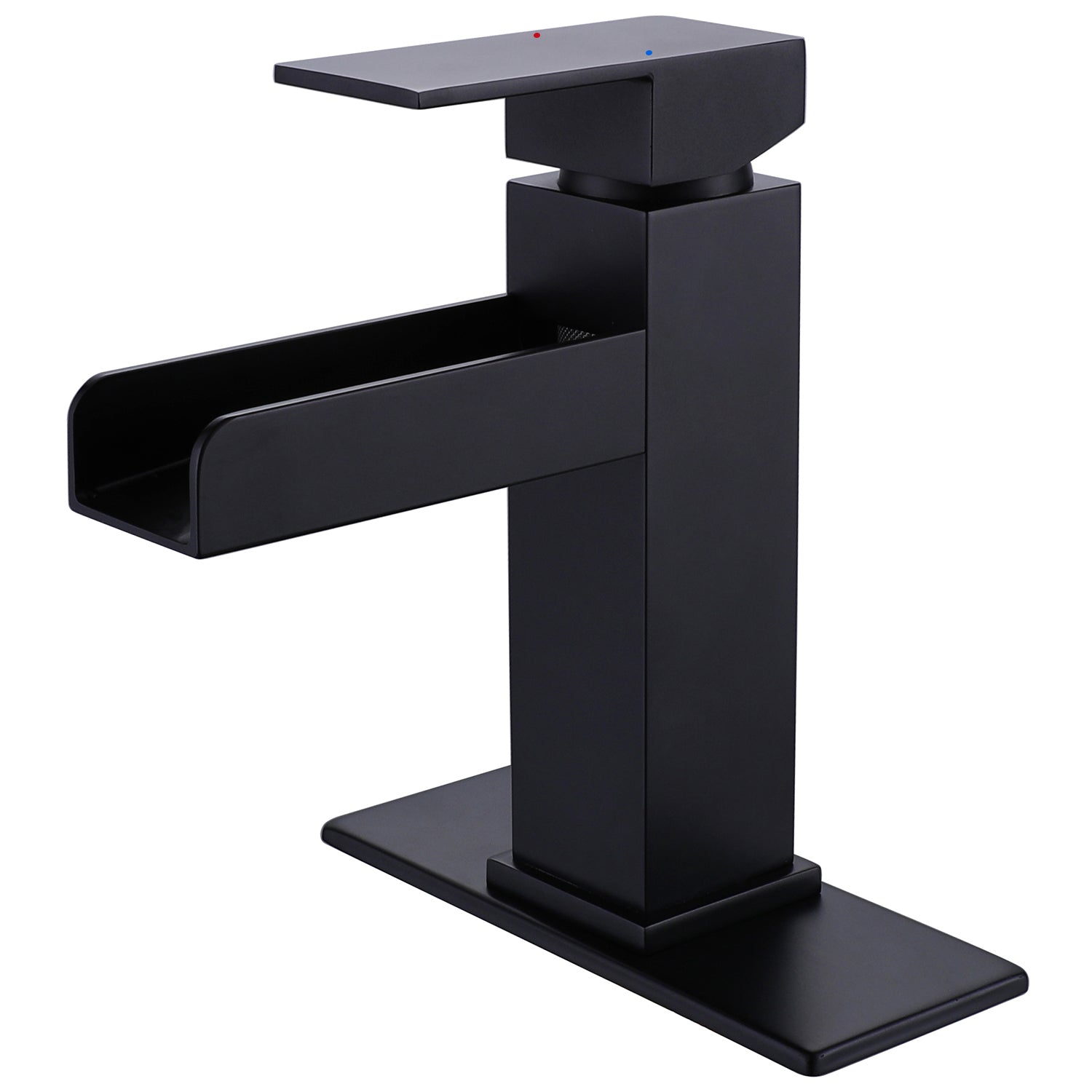 Waterfall Single Handle Bathroom Sink Faucet in Matte Black