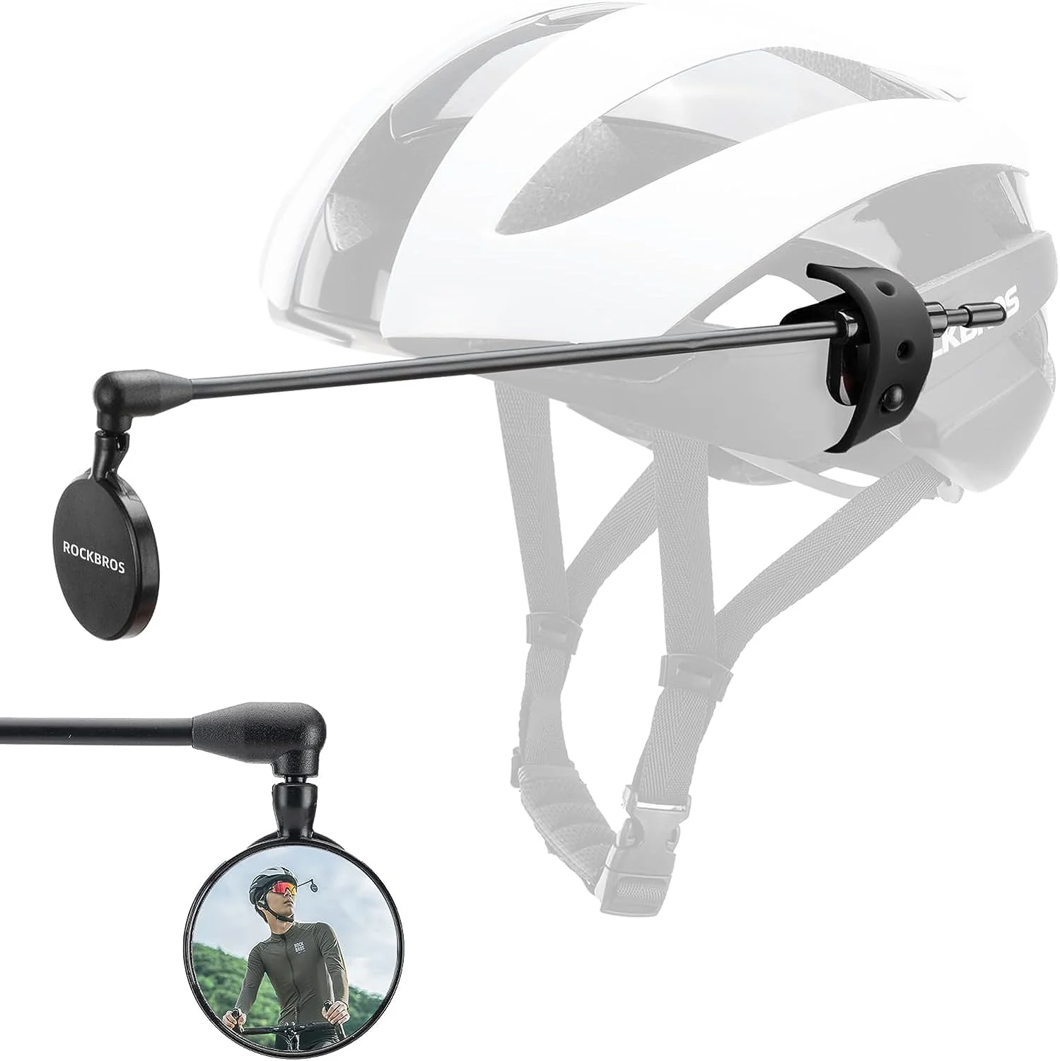 ROCKBROS Adjustable Bike Helmet Mirror 360-Degree Rotatable Lightweight