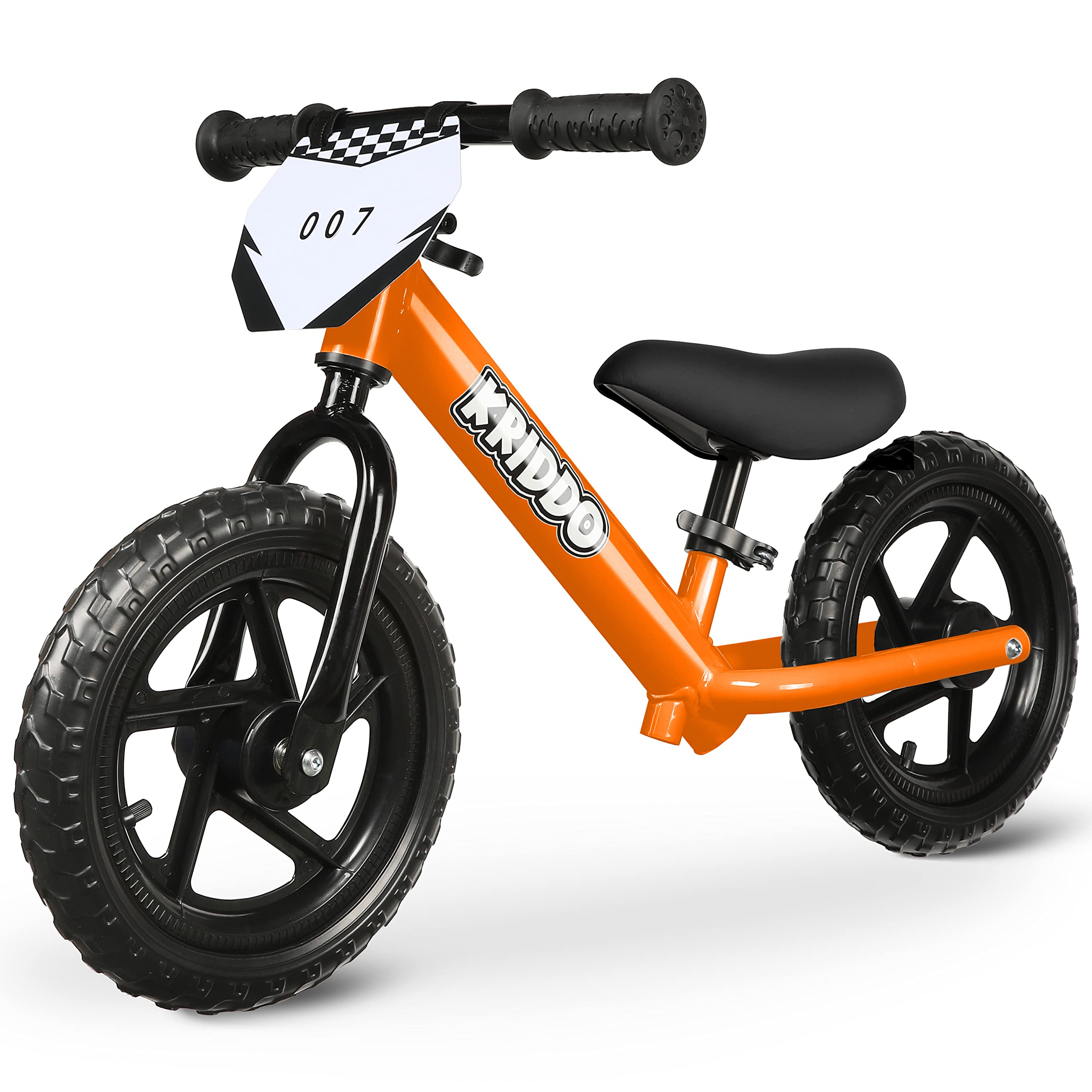 Kriddo Toddler Balance Bike with Customize Plate for 18 Months to 3 Years Old Orange