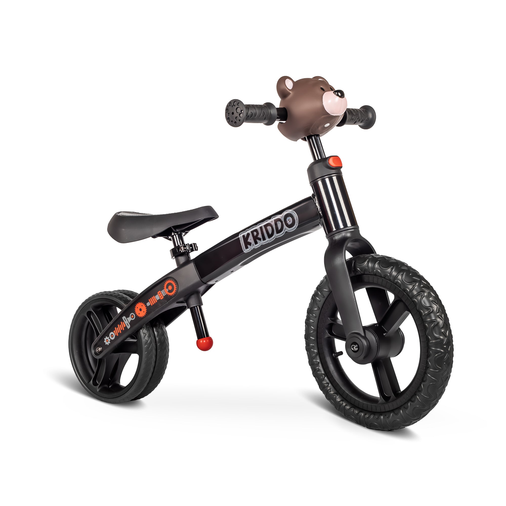 Kriddo Toddler Balance Bike for 18 Months to 5 Years Old Black Dual