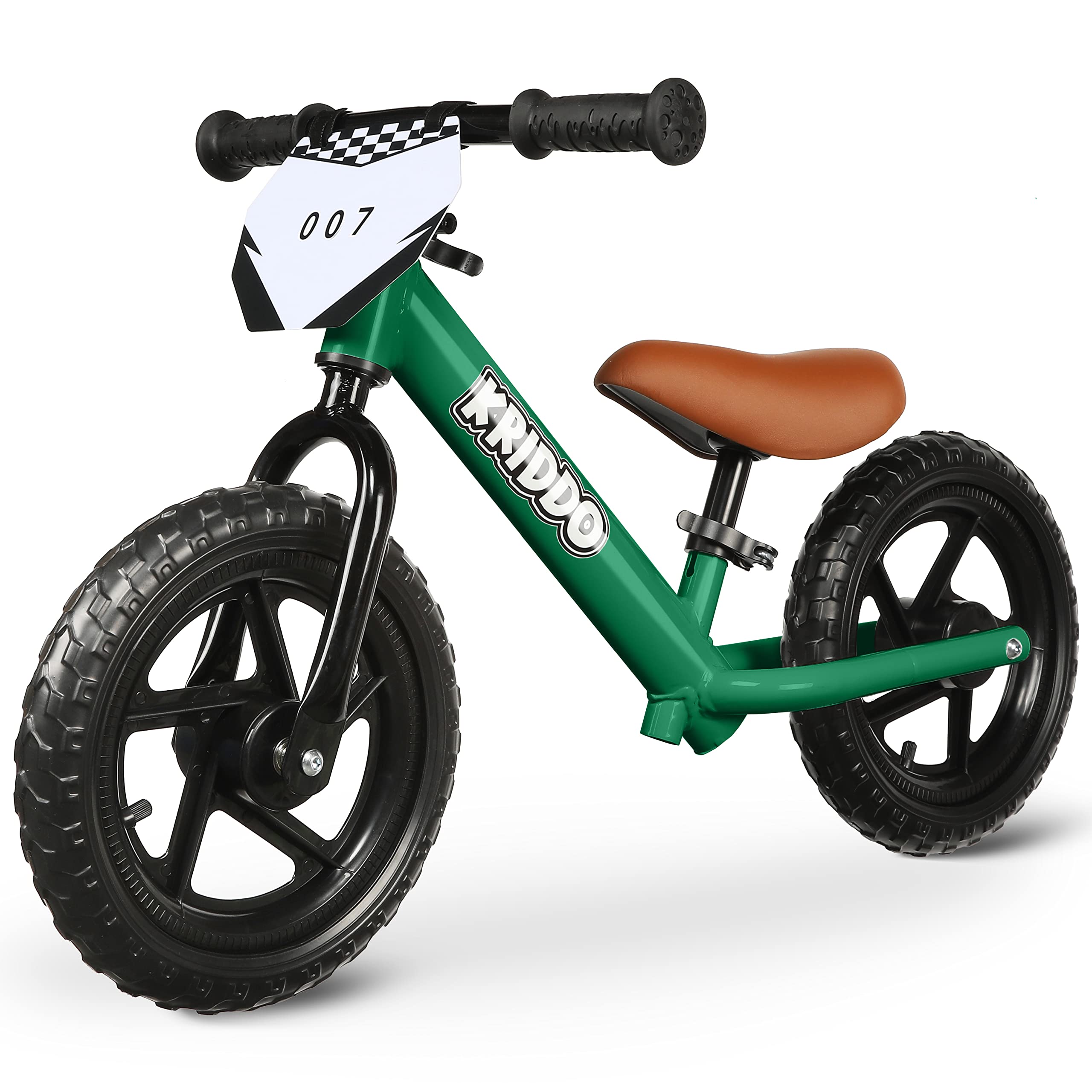 Kriddo Toddler Balance Bike with Customize Plate for 18 Months to 3 Years Old Green