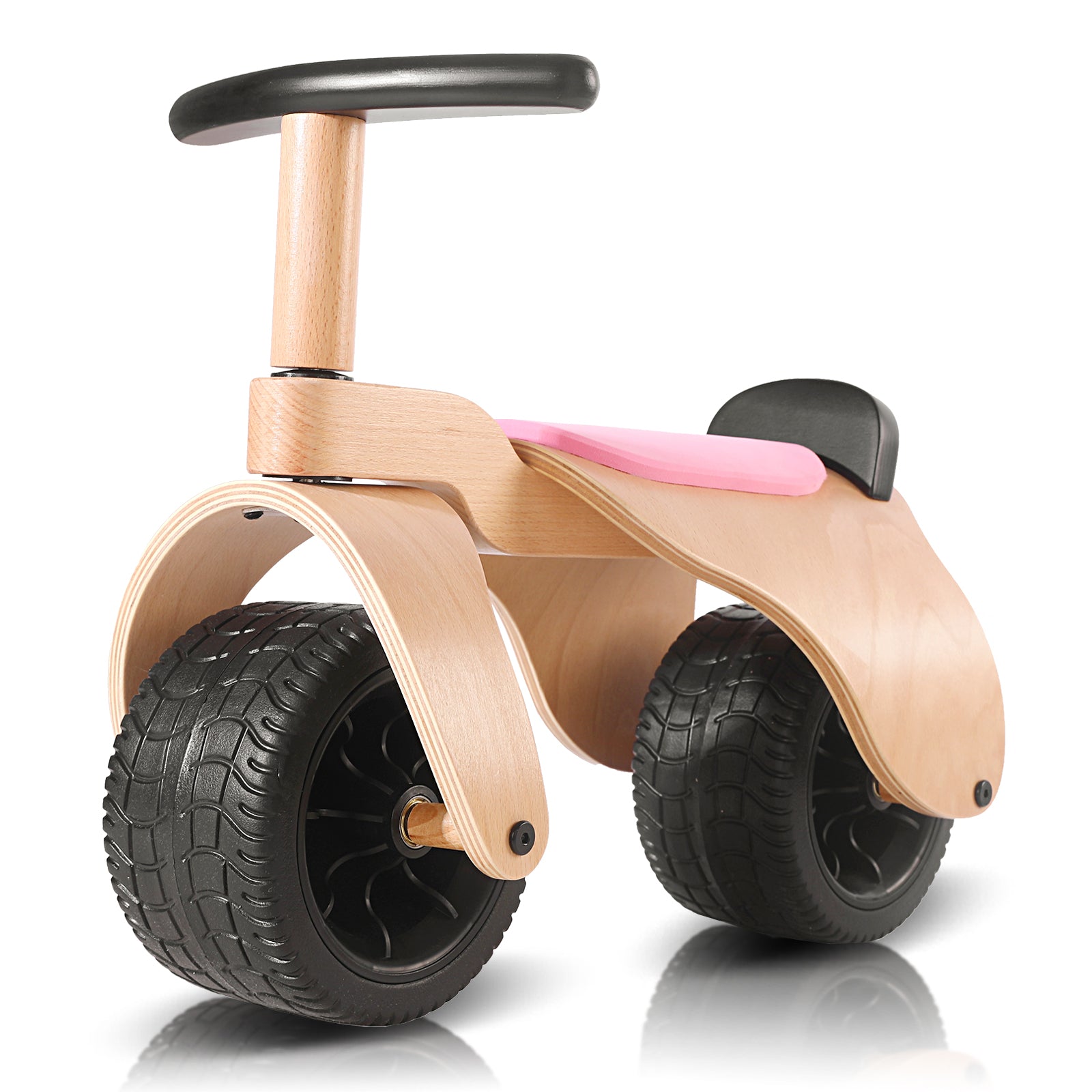 KRIDDO Baby Balance Bike Wood Frame for 1 To 3 Years Old Pink