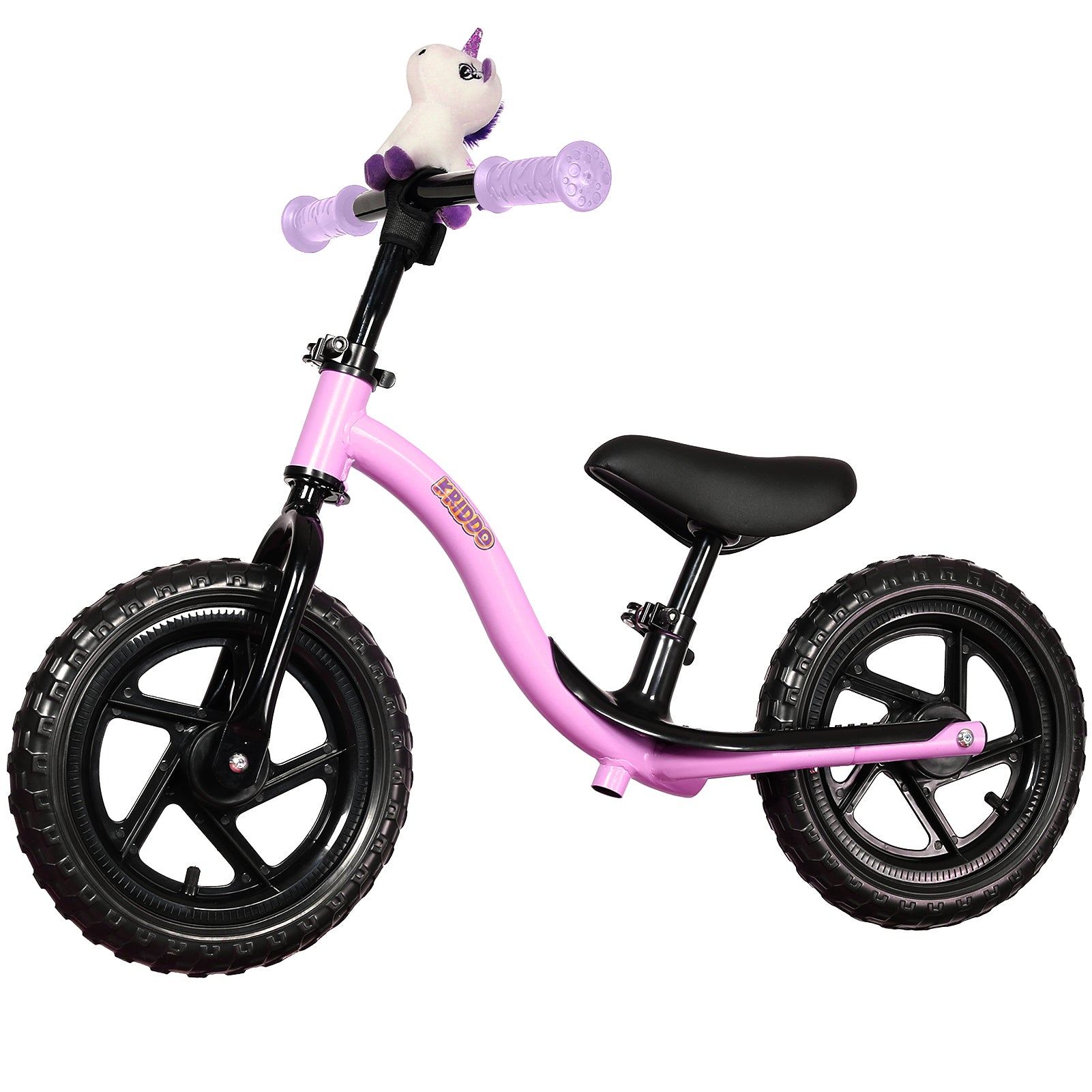 Kriddo Toddler Balance Bike with Stuffed Animal for 18 Months to 4 Years Old Purple