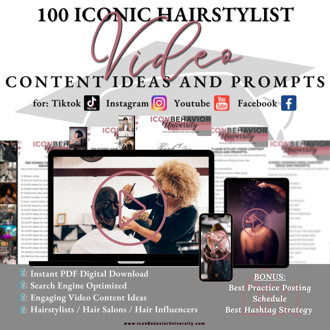 100 Iconic Hairstylist Video Content Ideas and Prompts for TikTok YouTube Instagram