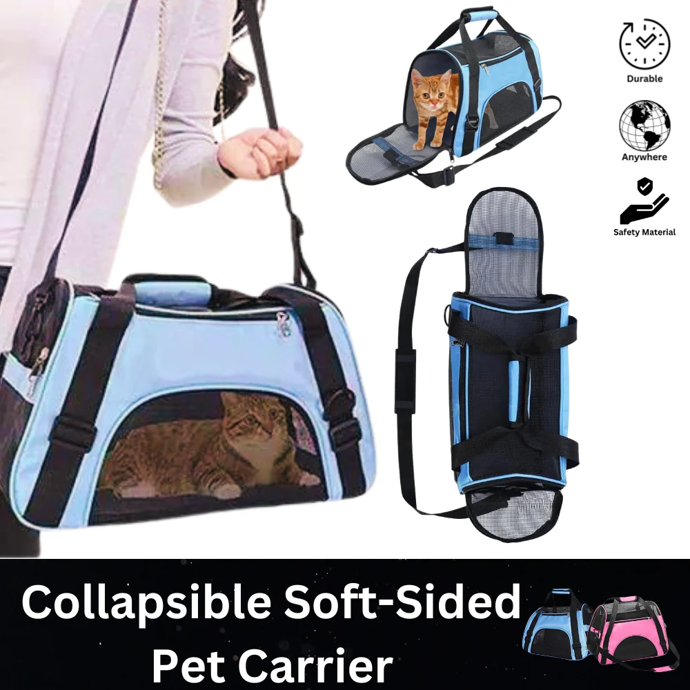 Cozy, Portable, Collapsible Soft-Sided Pet Carrier