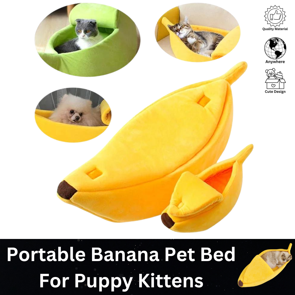 Portable Banana Pet Bed For Puppy Kittens