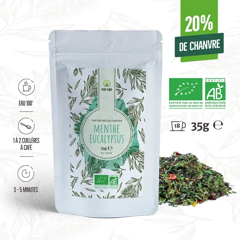 Thé Noir Bio Menthe Eucalyptus, au Chanvre CBD