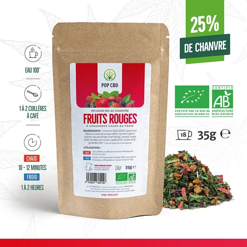 Infusion Bio Fruits Rouges, au Chanvre CBD