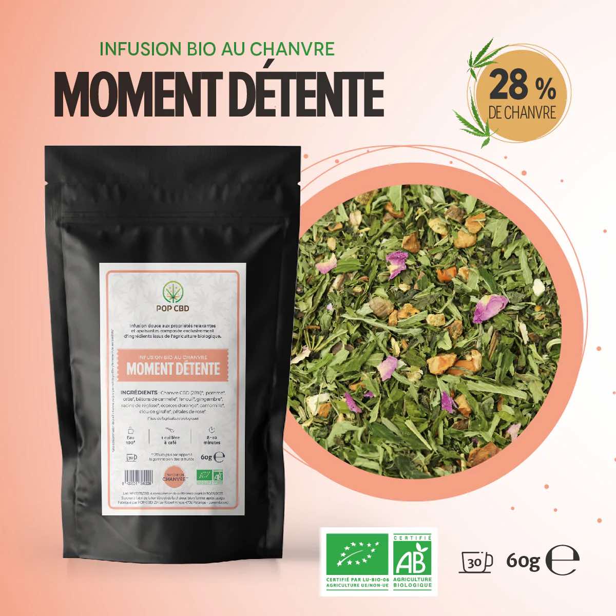 Infusion Création Bio, Moment Détente, au Chanvre CBD