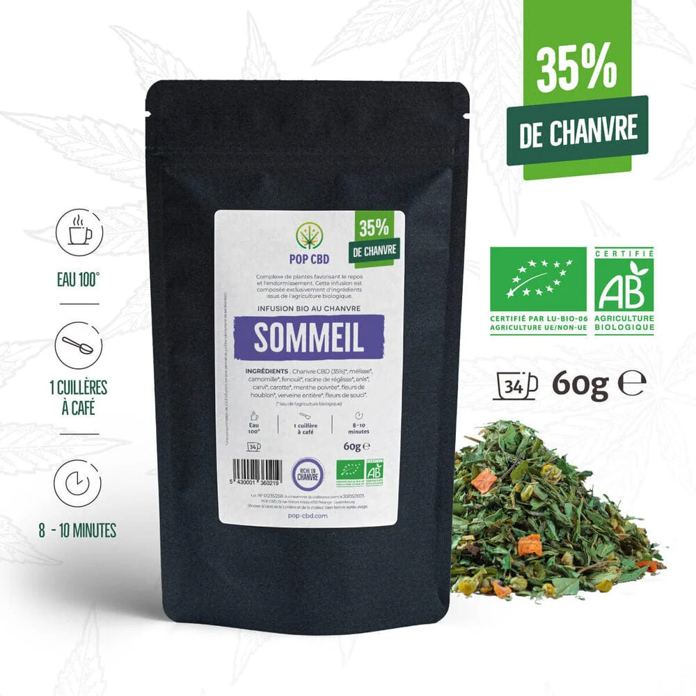 Infusion Création Bio, Sommeil, au Chanvre CBD