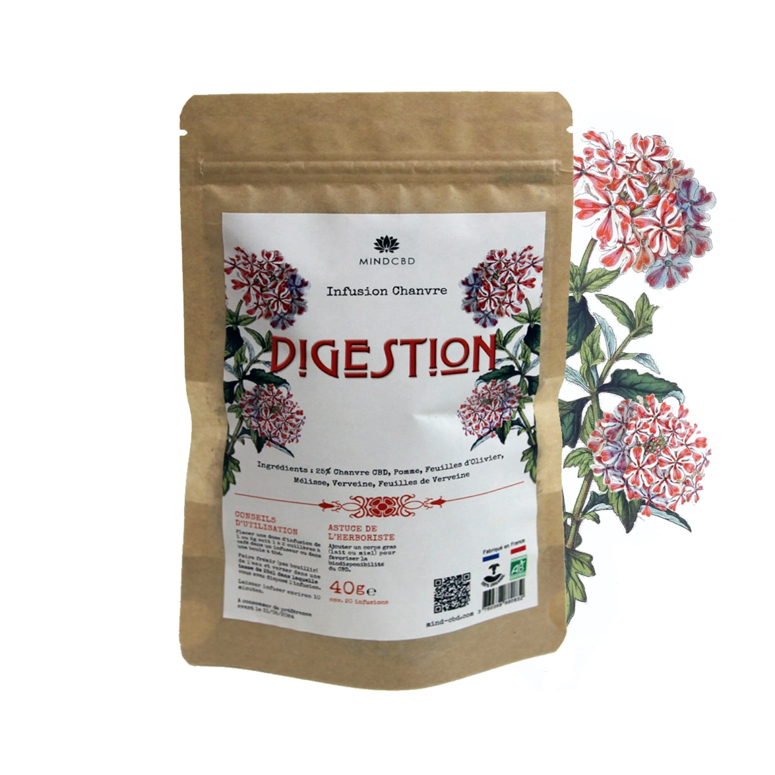 Infusion Digestion, Fleur de Chanvre CBD (25%), 40g