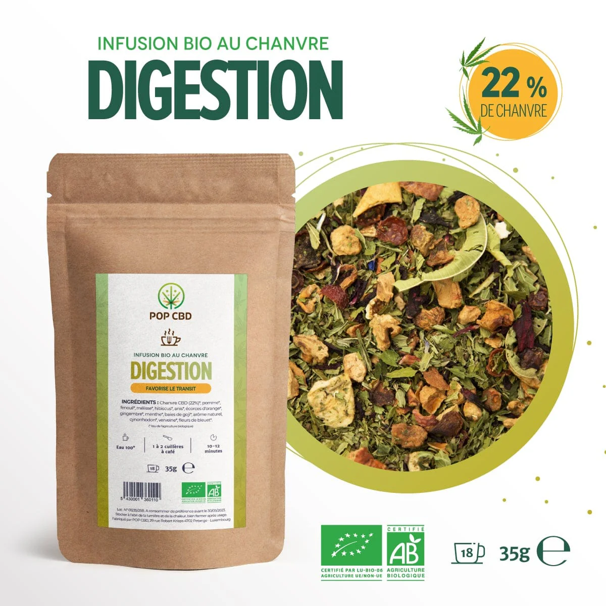 Infusion Bio Digestion, au Chanvre CBD