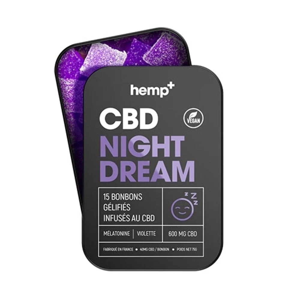 15 Gummies CBD Sommeil Night Dream 600mg, sans THC, Vegan