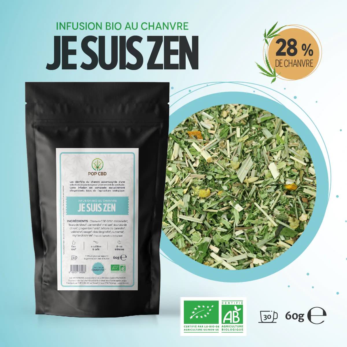 Infusion Création Bio, Je suis zen, au Chanvre CBD