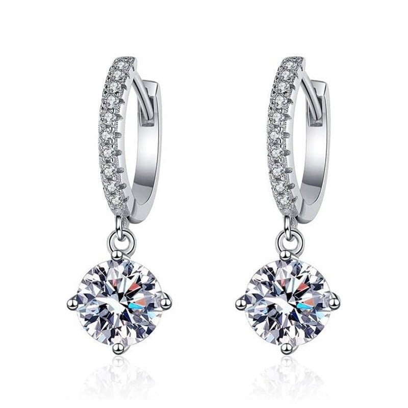 Moissanite Hoop Earrings for Women