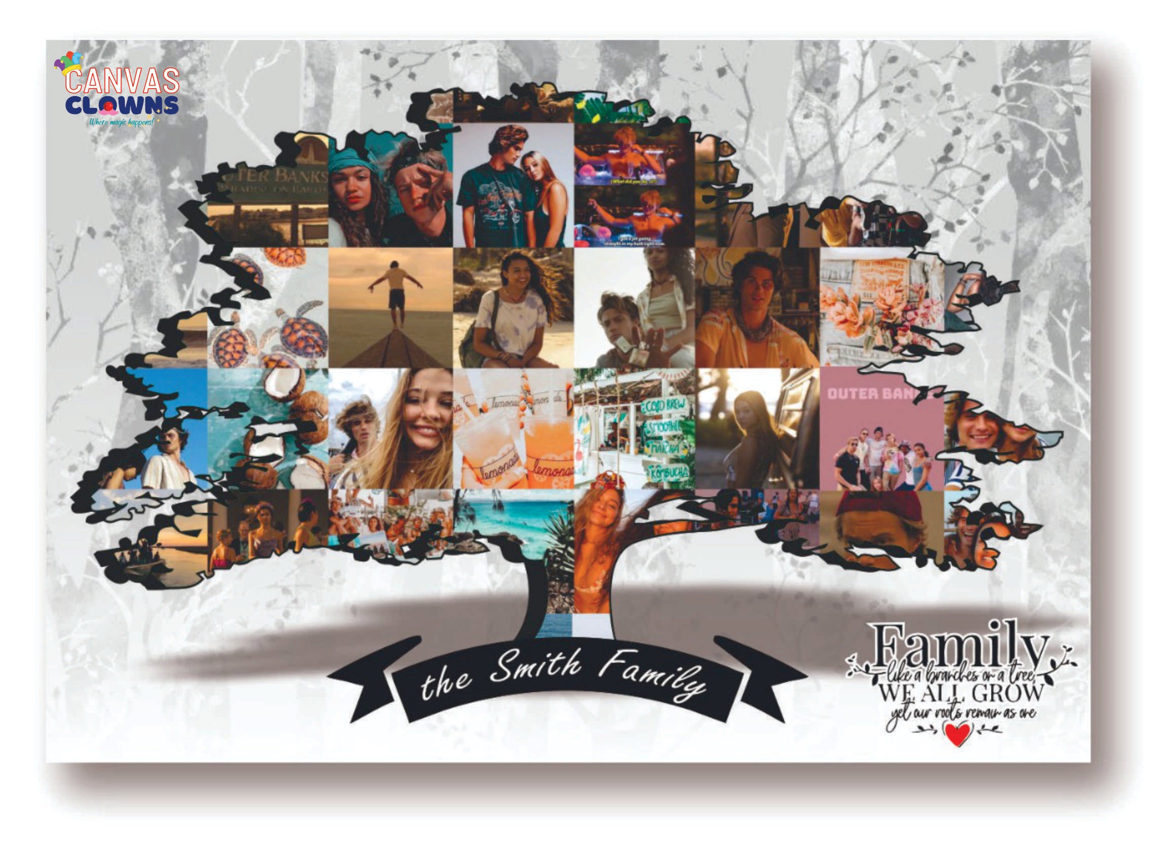 Family Tree Collage Canvas (ready-to-hang)