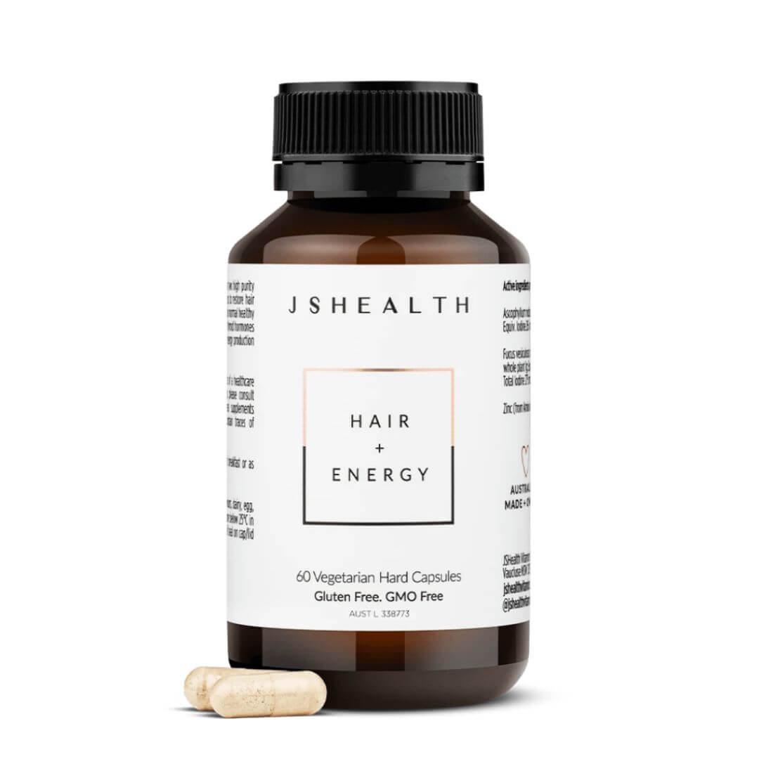 JSHealth Hair + Energy Supplements, 60 Tablets