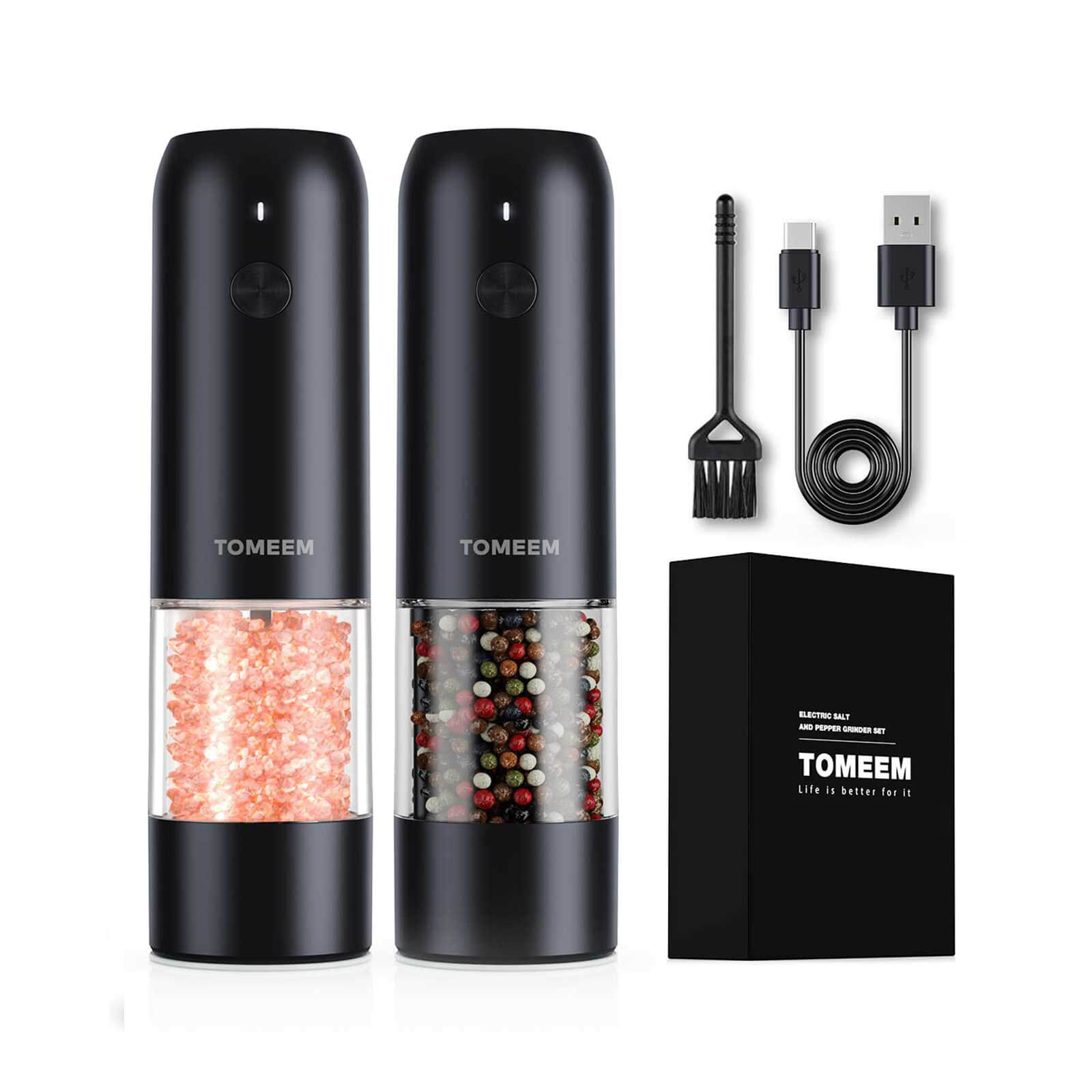 Tomeem 1.6oz Electric Salt And Pepper Grinder