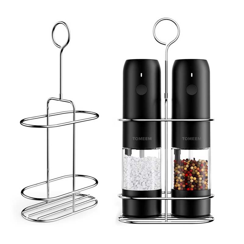 Salt and Pepper Grinder Set Stand, Premium Stainless Steel Stand
