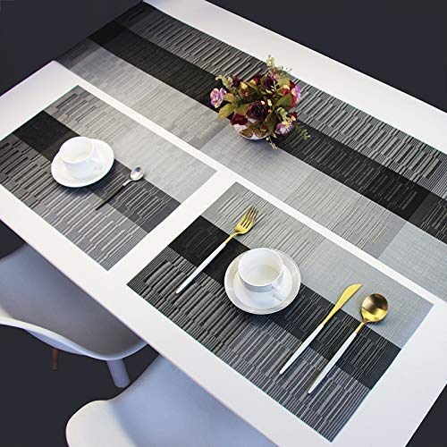 Elevate Your Dining Experience with Vinyl Kitchen Placemats Set with Table Runner