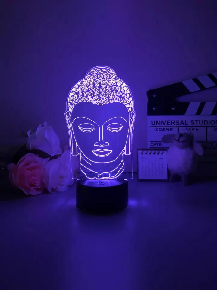 3D Illusion Led  Buddha Lamp