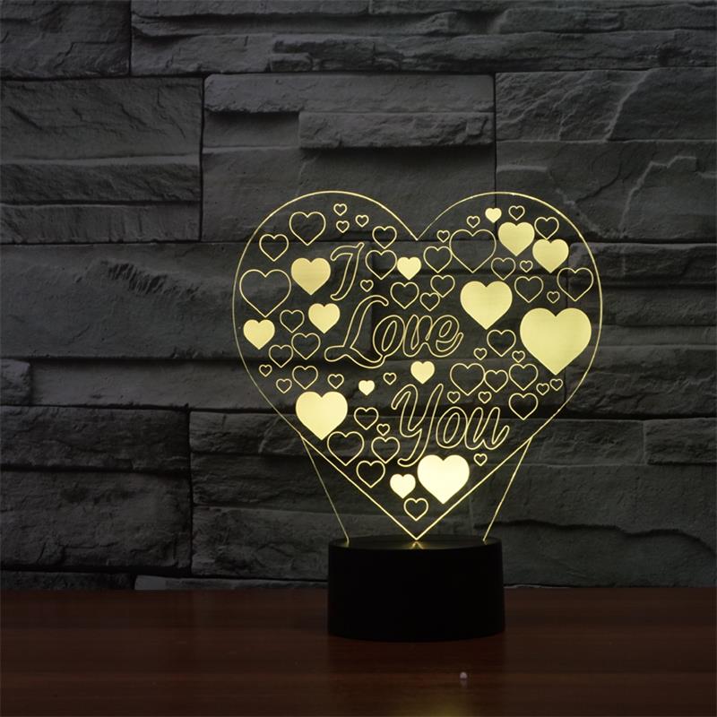 3D Illusion Led Lamp- I Love You