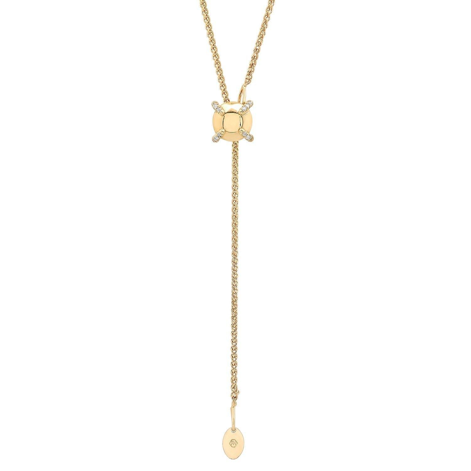 Golden Circle Bolo Necklace + White Diamonds