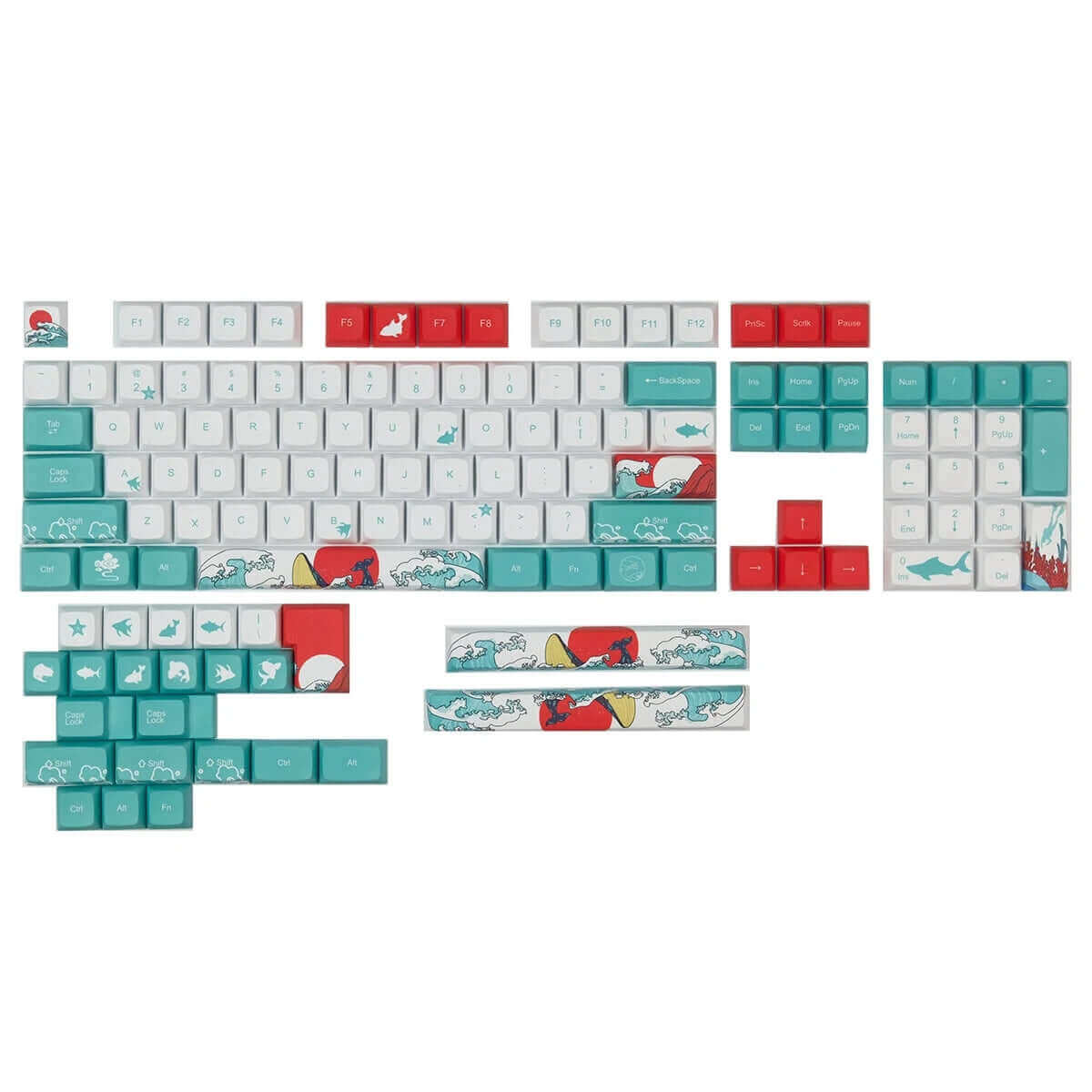 128 Keys Coral Sea Keycap Set