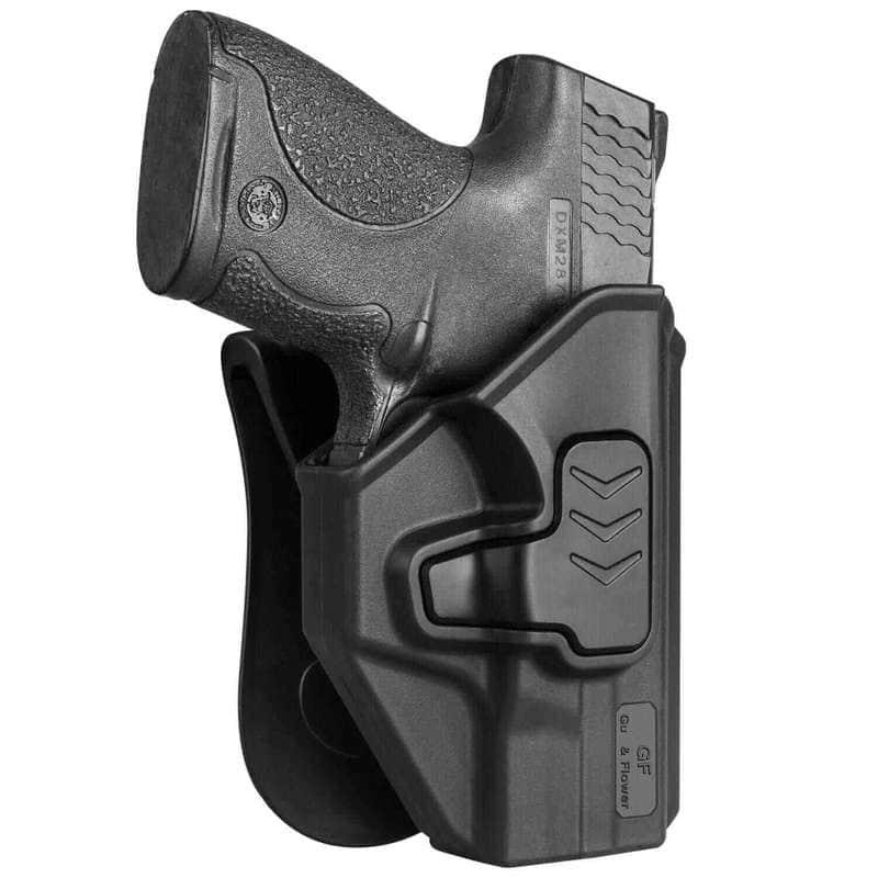 S&W M&P Shield 9/.40 / M&P Shield M2.0 OWB Polymer Paddle Holster Level II Retention | Gun & Flower