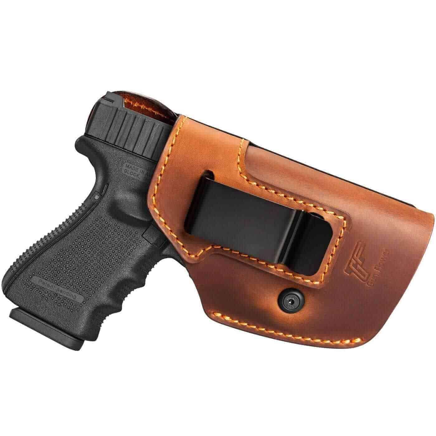 Full Grain Leather IWB Universal Brown Holster fit for Most Handguns– Left & Right-Hand