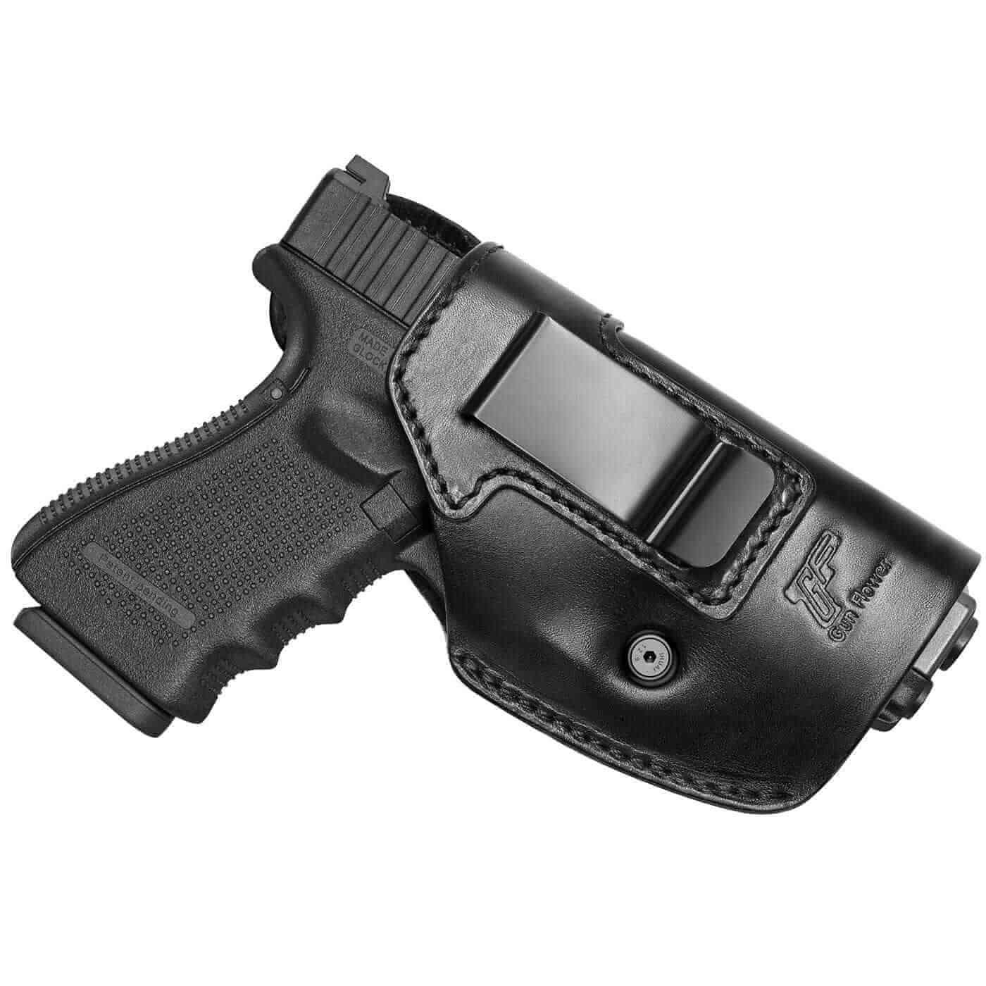 Full Grain Leather IWB Universal Black Holster fit for Most Handguns– Left & Right-Hand