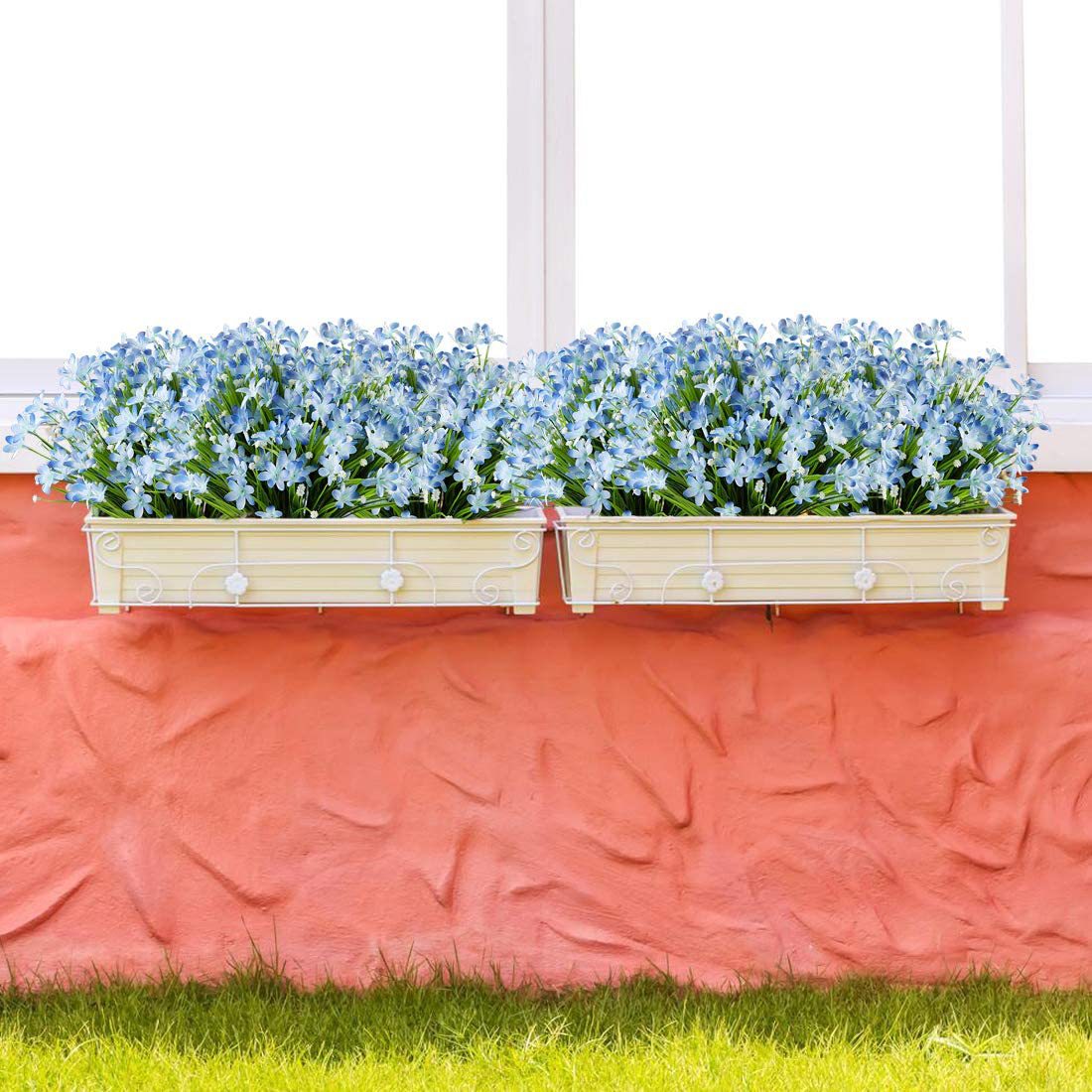 Bulk 8Pcs Artificial Daffodils Orchids Flowers Outdoors Fake Shrubs Greenery Plants Indoor UV Resistant for Outdoor Home Garden Porch Decoration Wholesale