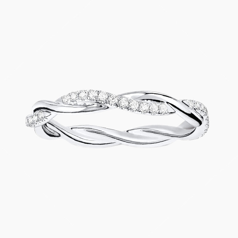 Sterling Silver Cubic Zirconia Twisted Rope Eternity