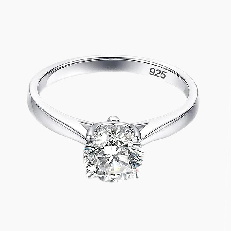 Round Cut Zirconia Solitaire Ring