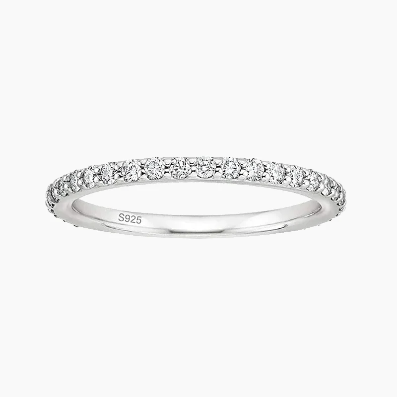 Sterling Silver Pave Cubic Zirconia Ring