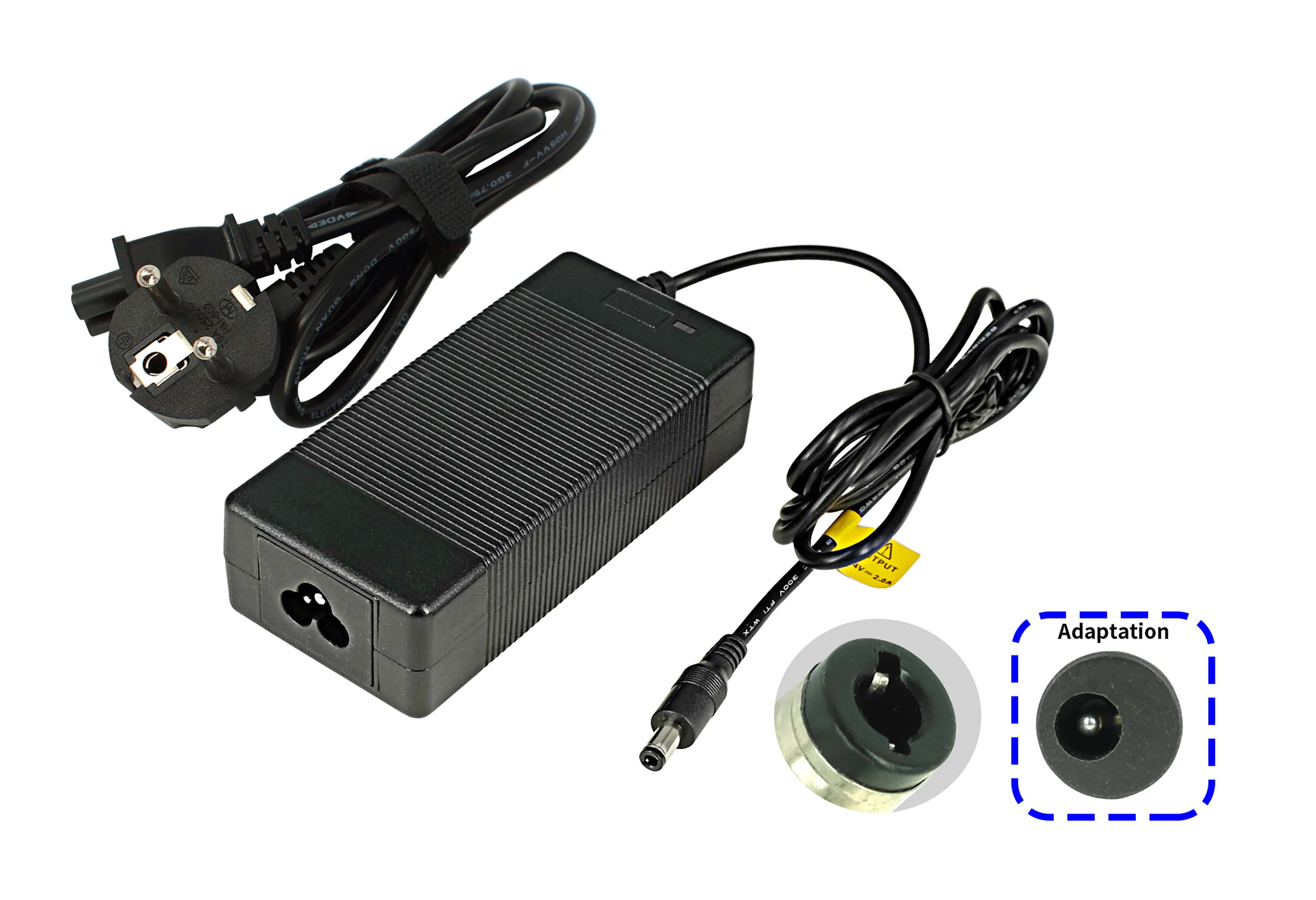 High-quality e-bike charger 24V 2.0A for batteries from Phylion (2 Pin) (DC 5.5×2.5mm)