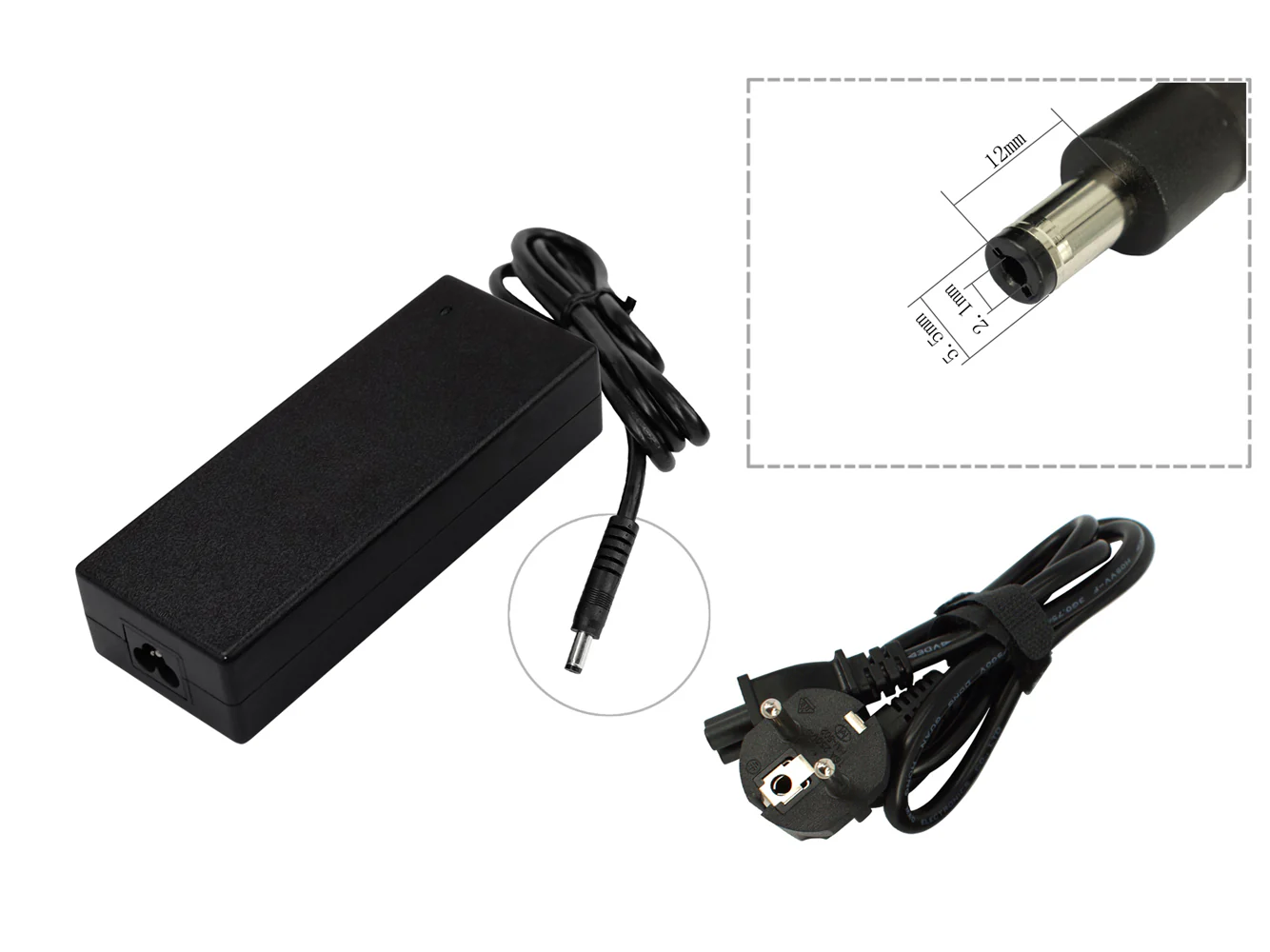 High-quality e-bike charger 48V 1.8A for batteries from LLOBE (DC 5.5×2.1mm)