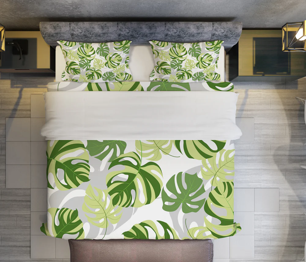 Monstera Duvet Cover Set - Light