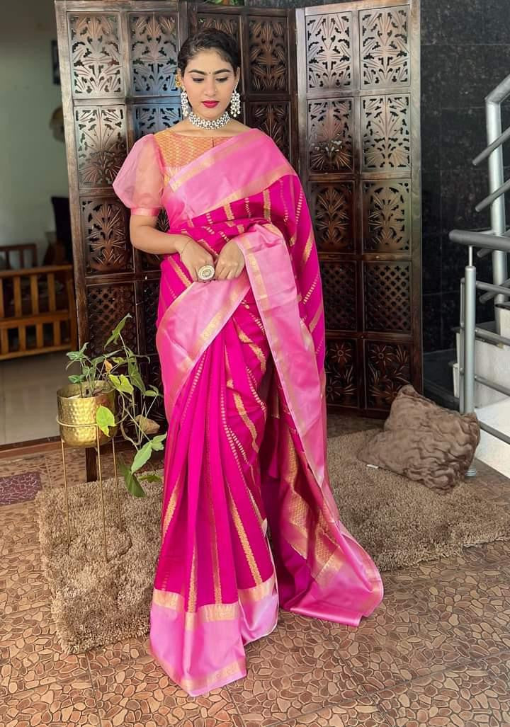 Kathan Silk Retta Petta Border Saree