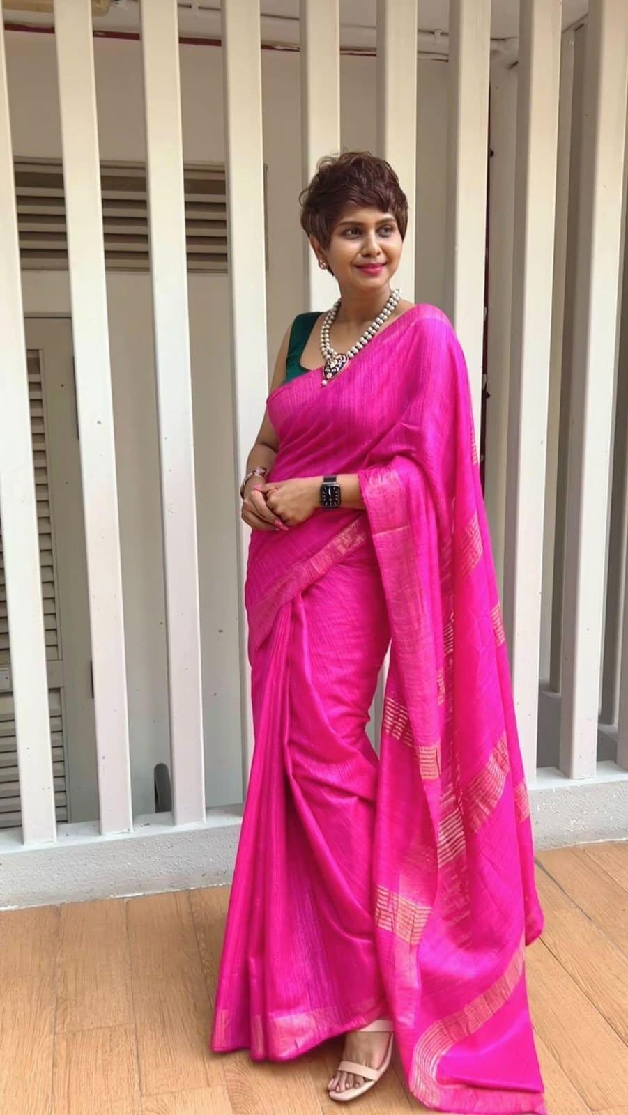 Tina's Plain Tussar Silk Saree