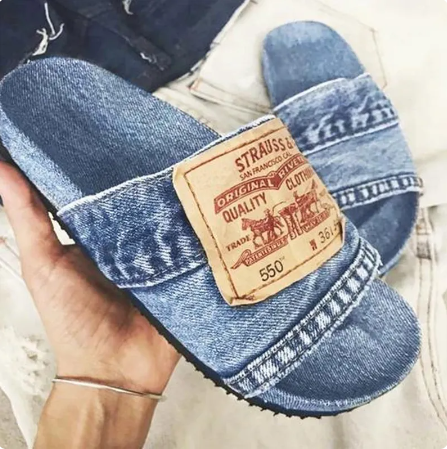 Vintage Denim Slides