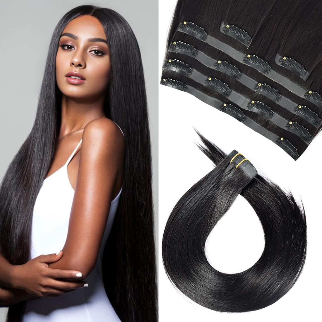 Straight/body wave clip hair