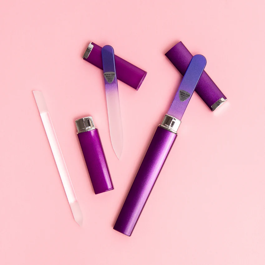 Czech Glass Manicure Set - Violet