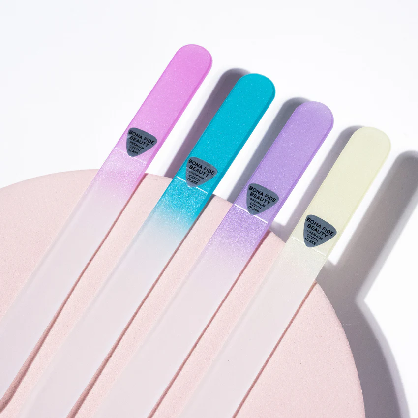 4-Pack Pastel Glass Nail Files With Sleeves