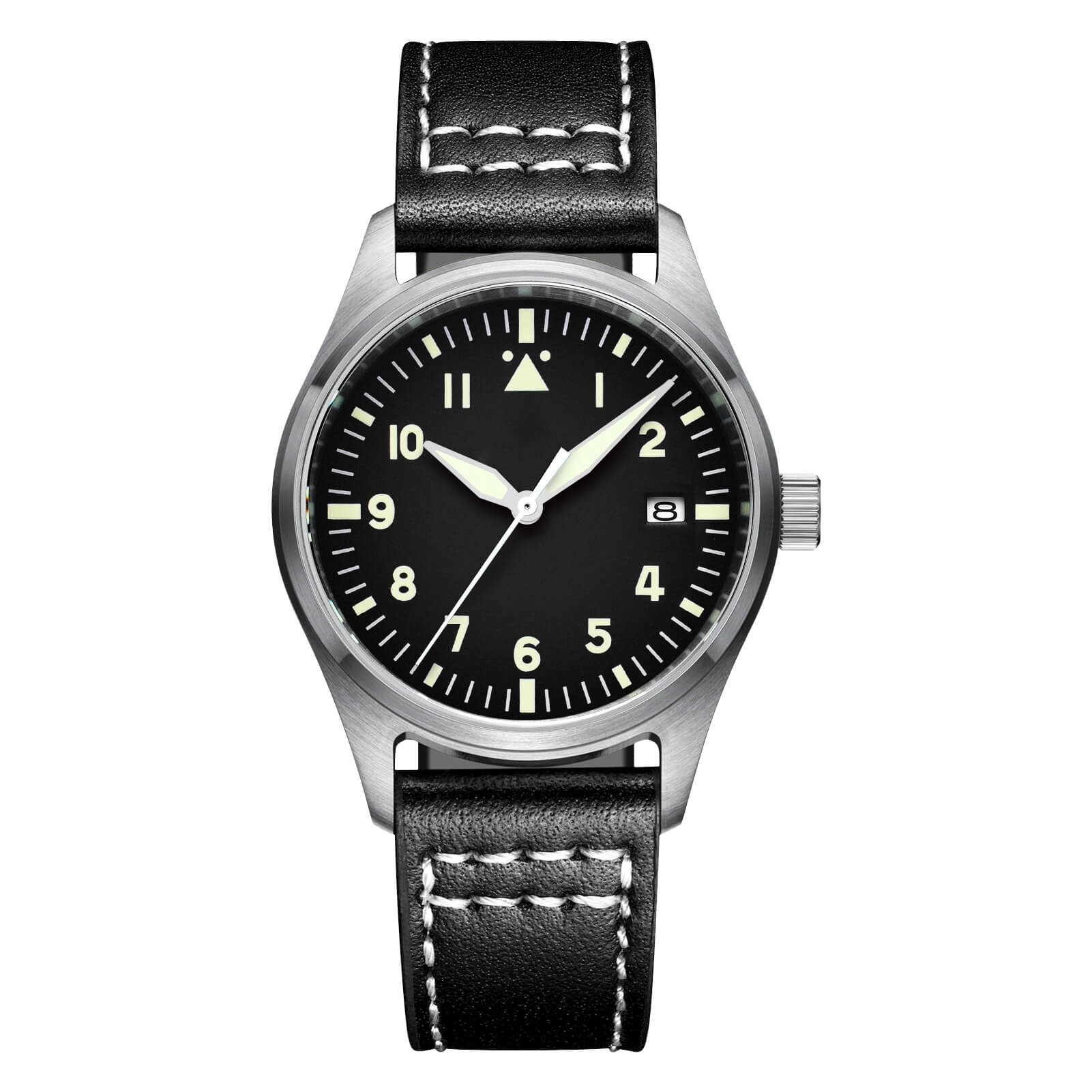 <Sterile Ausführung>ADDIESDIVE®Pilot Black Dail Elegante Herren-Automatikuhr Diver 200M H2