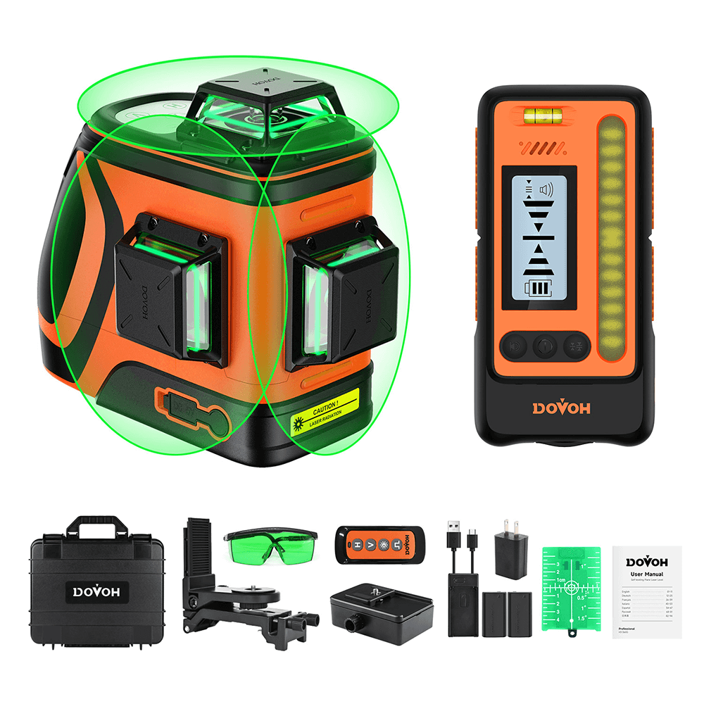 Outdoor Laser Level with Receiver- Dovoh H3-360G-KIT