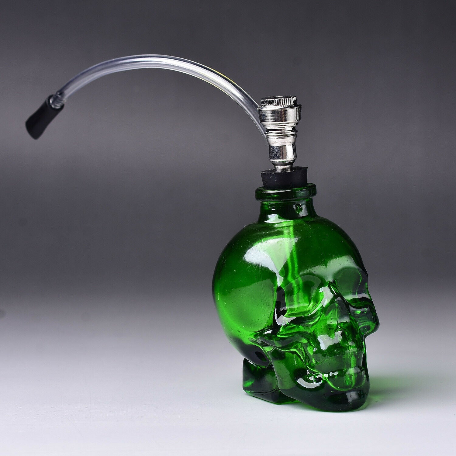 3.5'' Green Skull Shaped Glass Portable Hoooooooookah