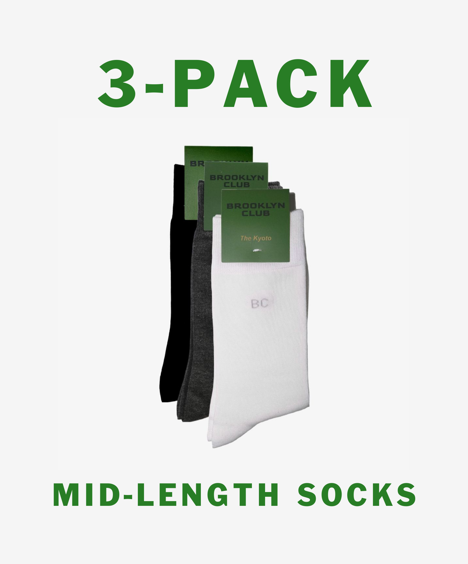 3 × Mid-length socks